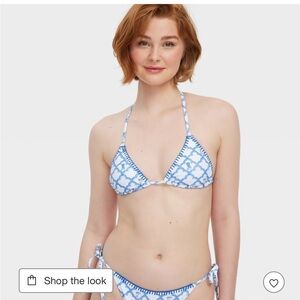 Women’s Geo Trellis/Floral Vines Reversible Triangle Bikini - Target x RR